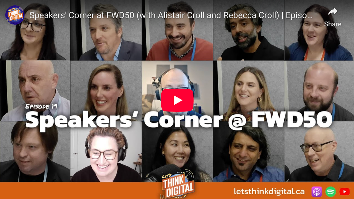 Speakers’ Corner at FWD50 (with Alistair Croll and Rebecca Croll)