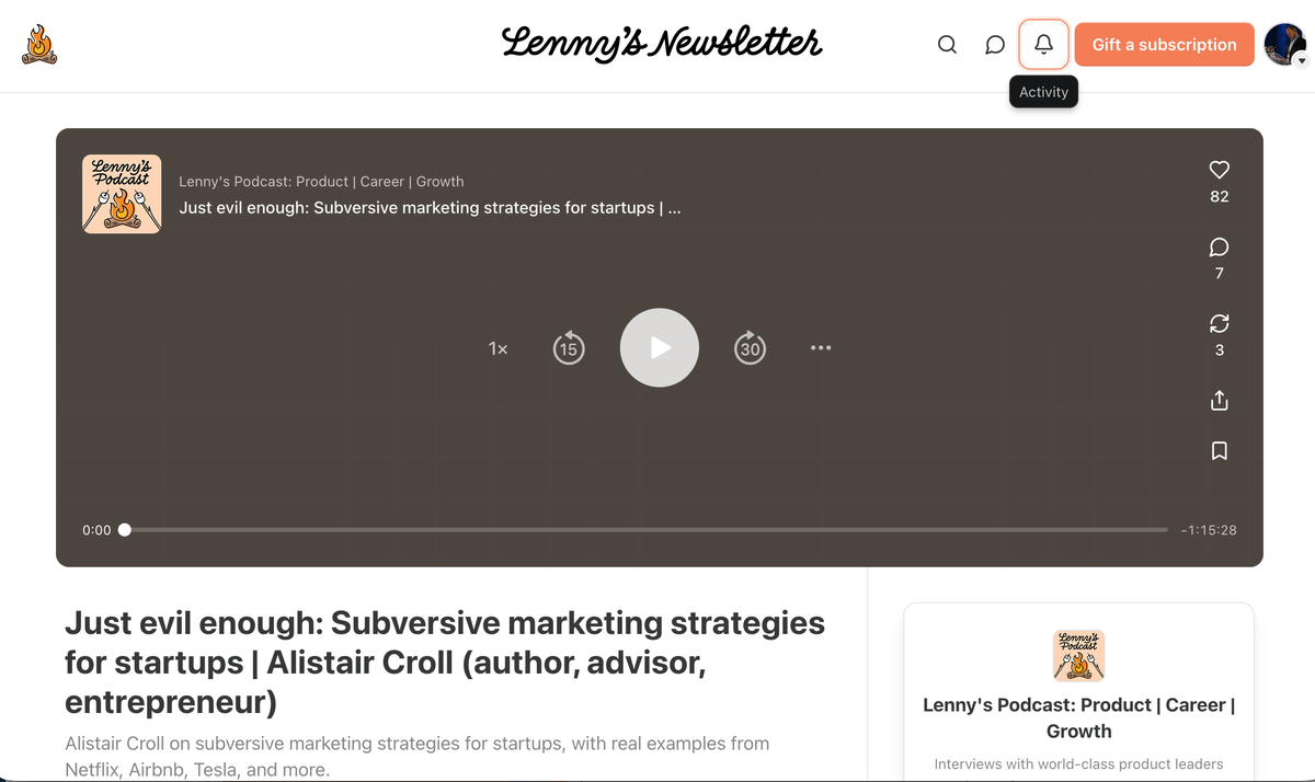 Lenny’s podcast: Subversive marketing strategies for startups